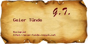 Geier Tünde névjegykártya