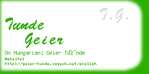 tunde geier business card